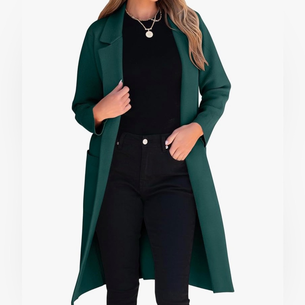 Amazon Influencer Green Long Coat